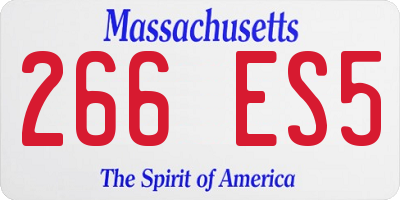 MA license plate 266ES5