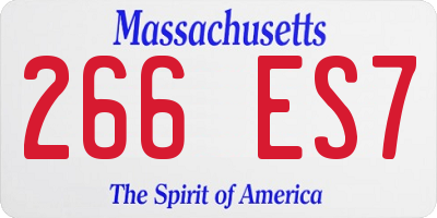 MA license plate 266ES7