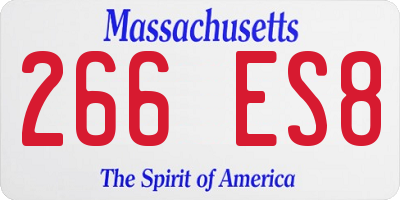 MA license plate 266ES8