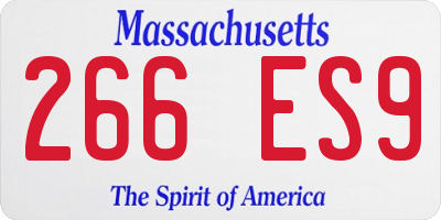 MA license plate 266ES9
