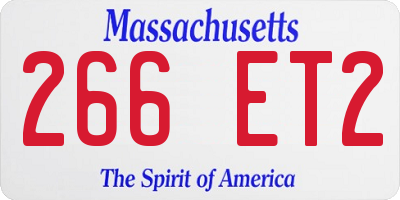 MA license plate 266ET2