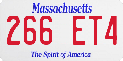 MA license plate 266ET4