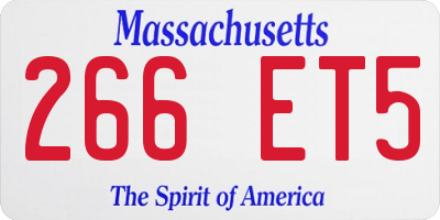 MA license plate 266ET5