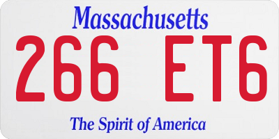 MA license plate 266ET6