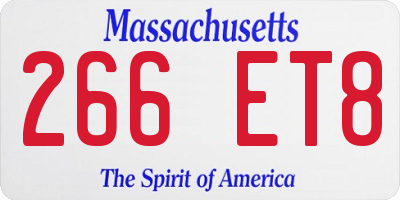 MA license plate 266ET8