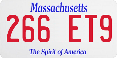 MA license plate 266ET9