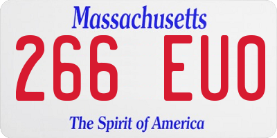 MA license plate 266EU0