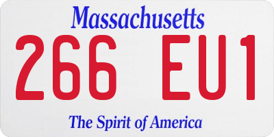 MA license plate 266EU1