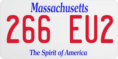 MA license plate 266EU2