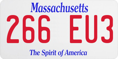 MA license plate 266EU3