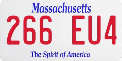 MA license plate 266EU4