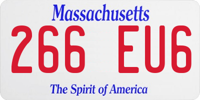 MA license plate 266EU6