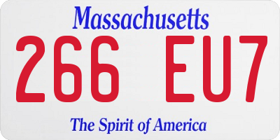 MA license plate 266EU7