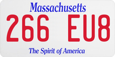 MA license plate 266EU8