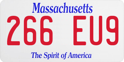 MA license plate 266EU9