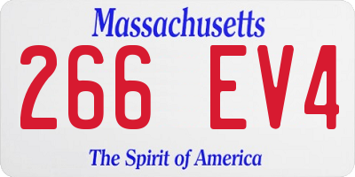 MA license plate 266EV4