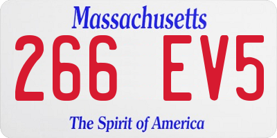 MA license plate 266EV5