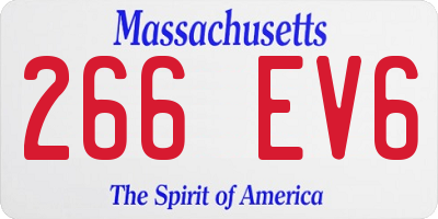 MA license plate 266EV6