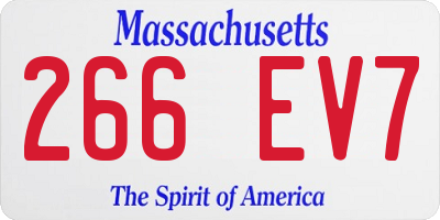 MA license plate 266EV7