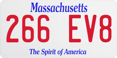 MA license plate 266EV8