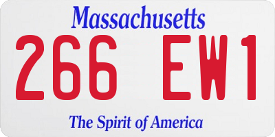 MA license plate 266EW1