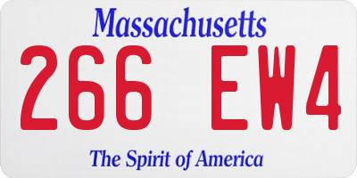 MA license plate 266EW4