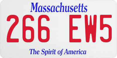 MA license plate 266EW5