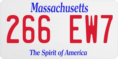 MA license plate 266EW7