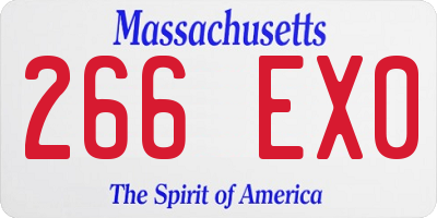MA license plate 266EX0