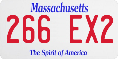 MA license plate 266EX2
