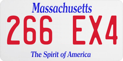 MA license plate 266EX4