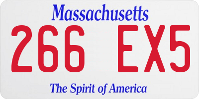 MA license plate 266EX5