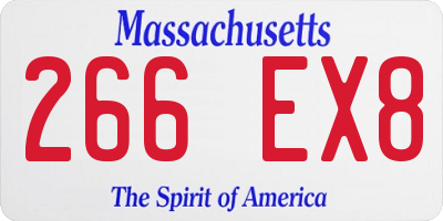 MA license plate 266EX8