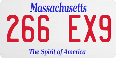 MA license plate 266EX9