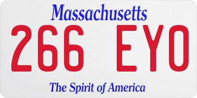 MA license plate 266EY0