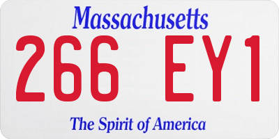 MA license plate 266EY1