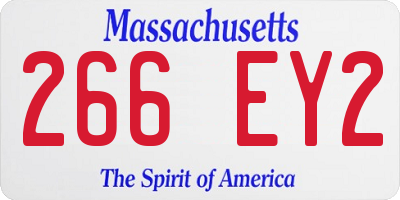 MA license plate 266EY2