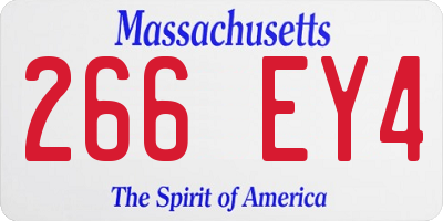 MA license plate 266EY4