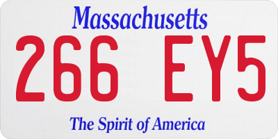 MA license plate 266EY5