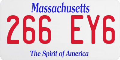 MA license plate 266EY6
