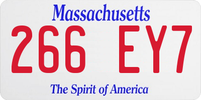 MA license plate 266EY7