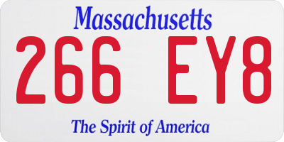 MA license plate 266EY8