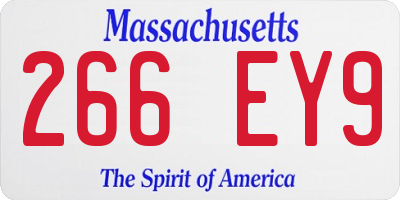 MA license plate 266EY9
