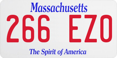 MA license plate 266EZ0