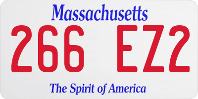 MA license plate 266EZ2