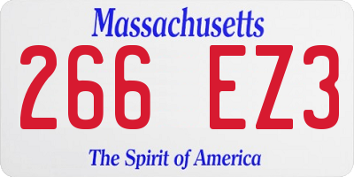 MA license plate 266EZ3