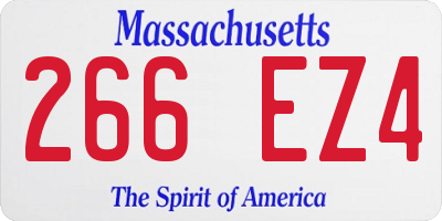 MA license plate 266EZ4