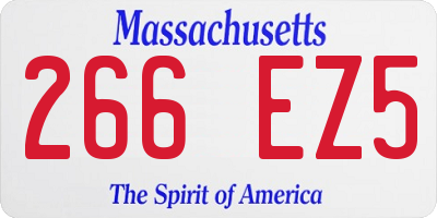 MA license plate 266EZ5