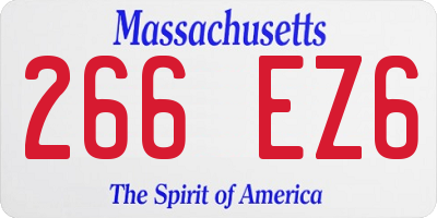 MA license plate 266EZ6