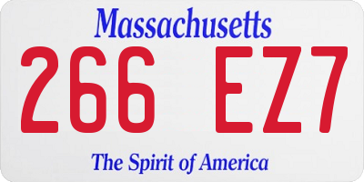 MA license plate 266EZ7